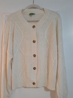 DIP Cream Button Up Cardigan Women's XL